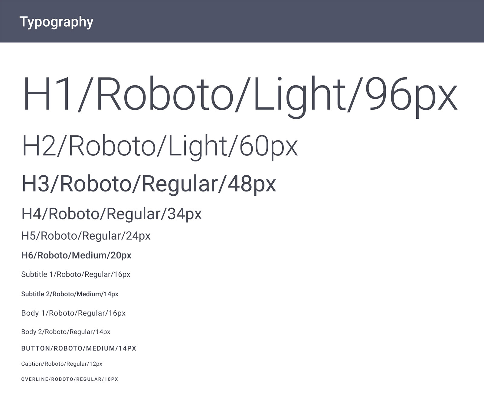 Design system typography